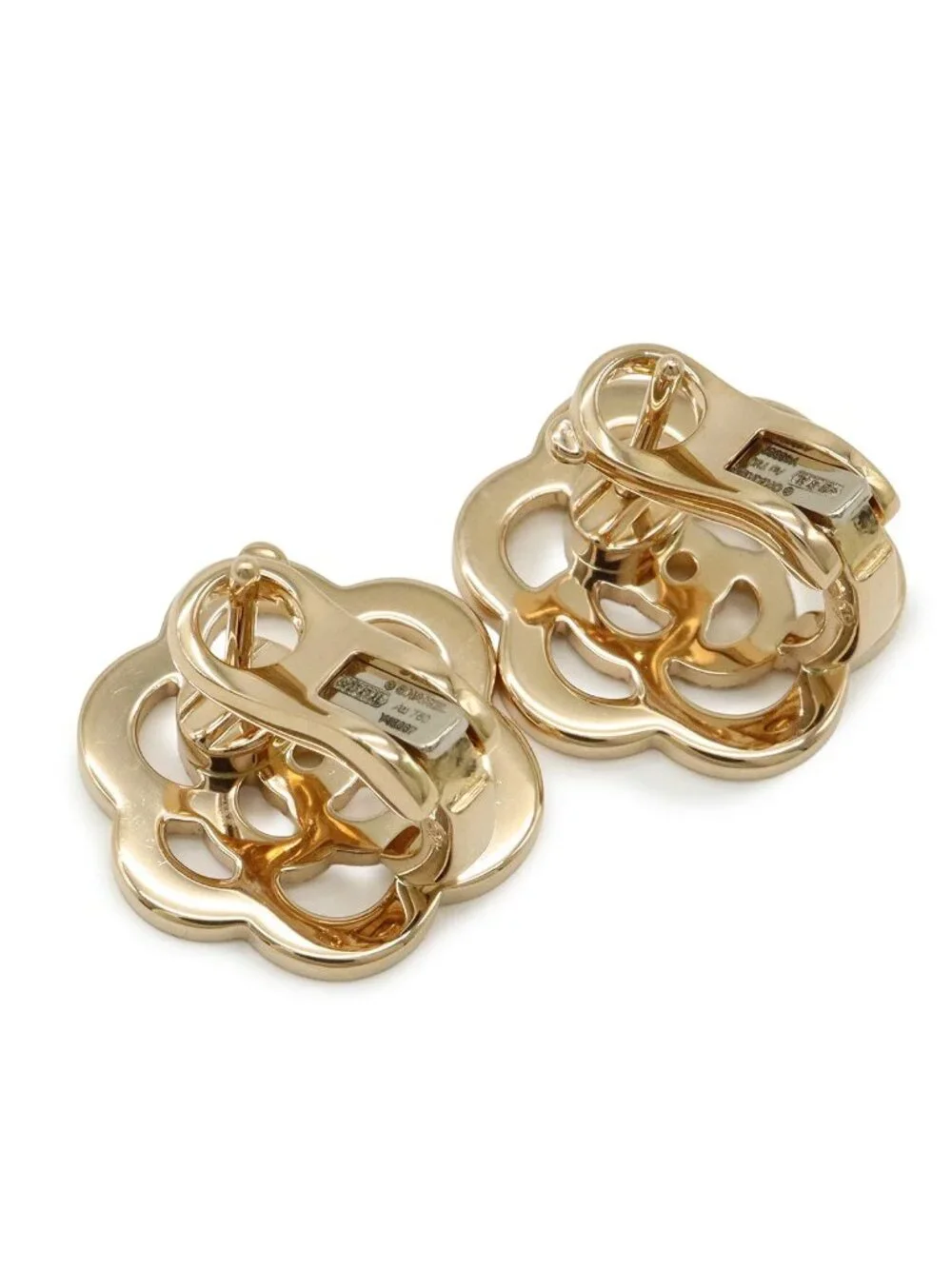 Chanel Camellia Earrings 18k Pink Gold Diamond